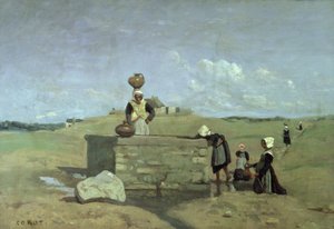 बट्ज के पास वेल्टन में ब्रेटन महिला, c.1842 द्वारा जीन बैप्टिस्ट केमिली कोरोट